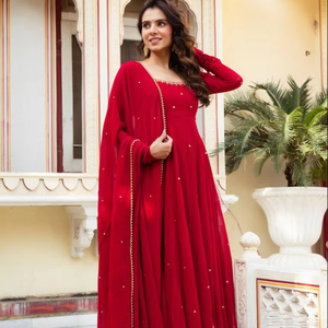 Trend Setter indio pakistaní elegante Showstopper diseñador rojo ropa de novia Salwar traje último exclusivo más moderno desgaste de fiesta - Product Image 1