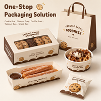 Boîte d'emballage personnalisée pour biscuits, boîte à biscuits jetable en papier pour boulangerie, boîte à emporter avec impression de logo