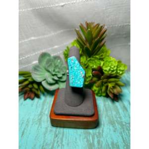 Navajo Handmade <b>Statement</b> <b>Ring</b> Kingman Turquoise & Sterling <b>Silver</b> Size 6.25 Everyday Wear Gemstone <b>Ring</b> - Product Image 1