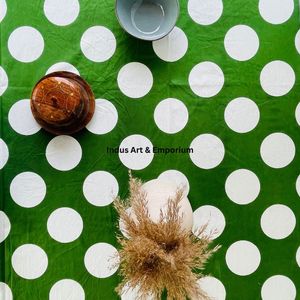 Indian Handmade Eco-Friendly Floral Cotton <b>Table</b> <b>Cover</b> with Customizable Options for Weddings - Product Image 4