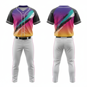 Uniforme de baseball professionnel, design 2026, sublimation, polyester, maillot et pantalon respirants en maille - Product Image 3