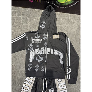 100% algodón ropa deportiva de invierno hombres chándal acampanado Streetwear secado rápido transpirable - Product Image 5