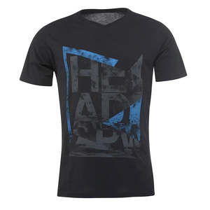 Camiseta Deportiva con Cuello en V para Hombre, Modelo 831238, 100% Algodón Jersey, Color Negro Sólido, Camisetas Comprimidas - Product Image 1