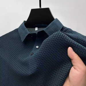 100% algodón antiarrugas para hombres para camisetas de Polo nuevo patrón sólido ropa informal color personalizado camisa de manga corta-venta al por mayor - Product Image 1