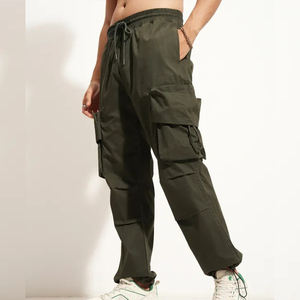 Pantalons de travail décontractés en toile pour hommes, nouvelle mode, légers, multi-poches, style cargo - Product Image 6