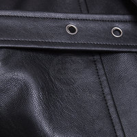 Veste en cuir véritable pour homme, couleur unie, col montant, imperméable, coupe-vent, rembourrée en polyester, décontractée, vente en gros personnalisée pour l'hiver