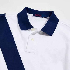 Vente en gros de chemises tricotées brodées en coton/polyester à séchage rapide et respirantes Activités de plein air à manches courtes pour hommes - Product Image 3