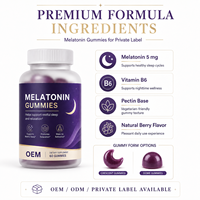 Gummies de mélatonine sans gluten pour un sommeil rapide et profond, avec GABA et Ashwagandha, soutien relaxant, fabrication professionnelle sur mesure