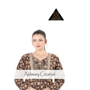 Wholesale Supply Women's Cotton Long Dress Embroidery Printed Design Breathable Soft <b>Plus</b> <b>Size</b> Traditional Muslim Abaya - Product Image 2