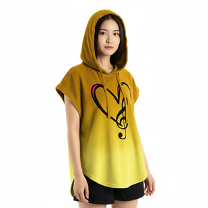 Sweats à capuche sans manches pour femmes, ourlet rond doux et élégant, couleurs personnalisées, tailles, design, coton de haute qualité, prix de gros, sweats à capuche en vrac - Product Image 1