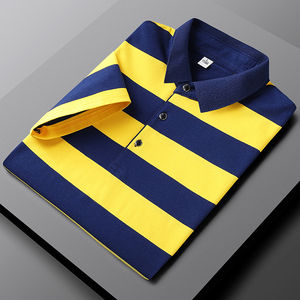 Nueva llegada de los hombres personalizados para Polos de negocios Casual de algodón a rayas de talla grande bordado deportes gimnasio Golf camiseta - Product Image 2