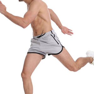 Pantalones cortos de gimnasio de alta calidad para hombre, lona duradera con cintura elástica, pantalones cortos informales de patrón sólido para correr con bolsillo, venta en línea - Product Image 4