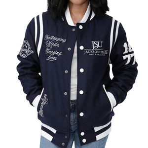 Chaqueta Universitaria Unisex de la Universidad Estatal de Jackson, HBCU, para Hombre, Ropa de Invierno, Cierre de Botones, Graffiti, Chaqueta de Béisbol - Product Image 1
