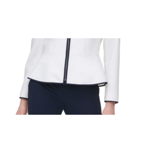 Giacca da donna Tommy Hilfiger con zip frontale, colore bianco, taglia 12, con finiture a contrasto, per la primavera - Product Image 4
