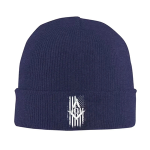 Gorro Masónico con Bandera Americana y Compás Cuadrado, Gorro Cálido de Invierno para Hombre y Mujer, Gorro de Punto Acrílico - Product Image 5