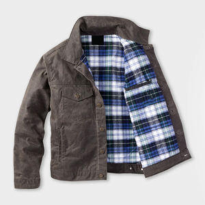 Service OEM Veste en toile d'hiver Fermeture à boutons Couleur personnalisée Respirante Coupe décontractée Coupe-vent 4 poches - Product Image 4