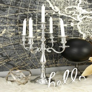 Aluminum Nickel Plated 5-Arm Square Candelabra <b>Candle</b> Holder Wedding and Christmas Decoration Shiny Finish Handmade Durable - Product Image 2