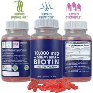 ฉลากส่วนตัวมังสวิรัติอินทรีย์ผมธรรมชาติ <span class=keywords><strong>Bounty</strong></span> ไบโอติน Gummies สำหรับสุขภาพผมผิวเล็บสนับสนุน - Product Image 3