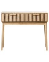 Table console en teck massif au design moderne pour usage intérieur, matériau de haute qualité avec finition en bois naturel