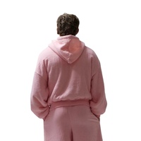 Sweat à capuche en molleton épais pour homme, en coton d'hiver, imprimé sur mesure, tricot gaufré, sherpa, tendance, lavé