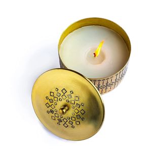 Premium Quality Decorative Handmade Metal Wax Jar Candle With Lid For Special Occasion Home Decoration - Product Image 5