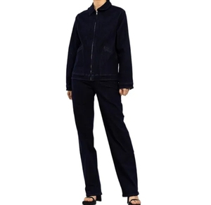 ชุดผ้ายีนส์ของผู้หญิงชุดสูทฟอกสีทึบแจ็กเก็ตทรงคาร์โก้ปกแบบกำหนดเอง - Product Image 5