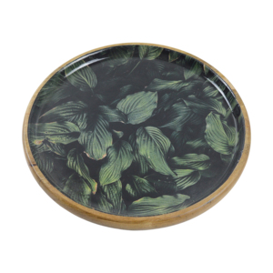 Plateau de service en bois décoratif, plateau de service pour le thé et le café, plateau de service en bois classique, plateau de service en bois avec finition émaillée - Product Image 1