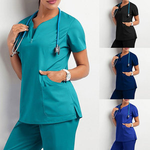 Blouses d'hôpital personnalisées OEM en gros pour femmes, en coton léger, polyester et élasthanne, sans coutures, pour infirmières - Product Image 6