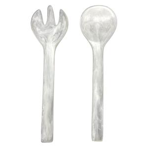 Grandes cuillères à salade en résine sculptées à la main, manche torsadé en forme d'hélice, ensemble de 2 pièces, fêtes jetables multicolores durables - Product Image 1