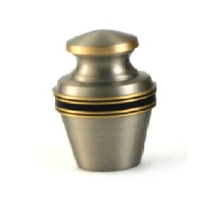 High Quality Brass Cremation <b>Keepsake</b> Urns With Gold Black Engraving Band And Pewter Finished <b>For</b> Human <b>Ashes</b> Funeral Supply - Product Image 2