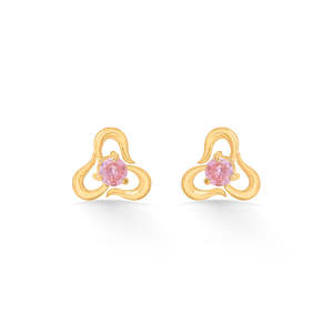 Pendientes de Oro de 14k con Diseño de Pétalos y Zirconia o Moissanita - Joyería Geométrica Moderna para Compromiso - Product Image 3