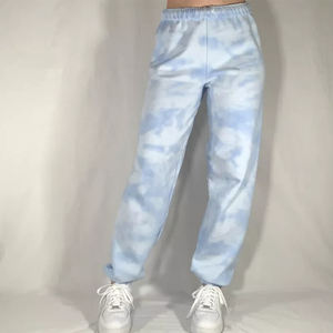 ชุดวอร์มผ้าคอตตอนมีฮู้ดสำหรับผู้ชายชุดออกกำลังกายผ้าคอตตอน100% 2ชิ้นพิมพ์ลายเมฆออกแบบโลโก้ได้ตามต้องการ - Product Image 4