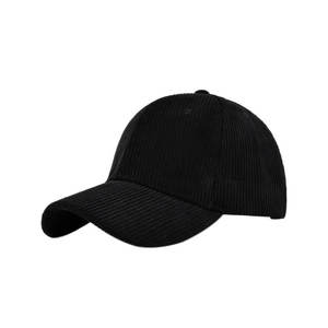 Nueva gorra de PANA con logotipo personalizado color negro gorras de hombre gorras de béisbol cómodas ajustadas Vintage gorra de pana de buena calidad - Product Image 1