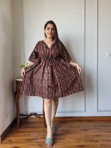 Vestido Kaftan de Algodón con Estampado Bohemio Holgado Hecho a Medida con Cintura Natural, Listo para el Verano, Ideal para Clientes de Boutique - Product Image 5