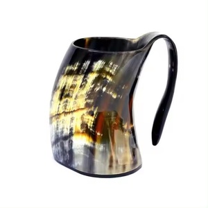 High Quality <b>Personalized</b> Buffalo Horn Viking Drinking Mug OX Real Horn <b>Cup</b> with Polished Animal Style Agate Natural Crafts - Product Image 4