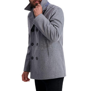 Dernier style de coton et de laine en gros à bas prix pour hommes, caban de couleur unie, caban de service OEM pour hommes - Product Image 4