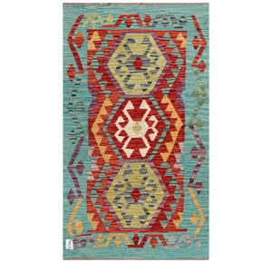 Alfombra Kilim de Maimana, Afganistán, 127 x 75 cm, Arte Mural, Pieza Decorativa - Product Image 1