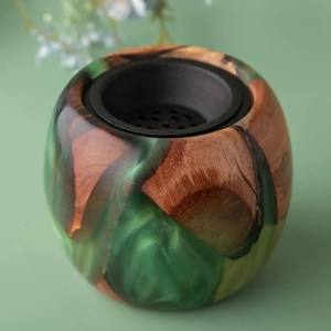 Most Trending Resin Epoxy Bakhoor <b>Burner</b> Indian Ramadan Special Handmade Trending Black Epoxy and Wooden Round Bakhoor Gift - Product Image 6
