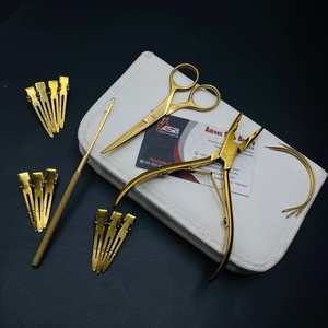 Hot Selling Gold Plated Wholesale Surgical Grade Solid Stainless Steel Hair <b>Extension</b> Tools Kit - Product Image 5