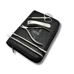 Tout nouveau kit de manucure professionnel 5 pièces outils en acier inoxydable incurvés pour ongles de doigt finition argentée approvisionnement direct d'usine LA - Product Image 2