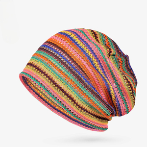 Unisex Wool Blend Crochet Lace Breathable Quick Dry Winter Slouchy Beanie Hat Adjustable Elastic Stretch Fit Thin Single-layer - Product Image 3