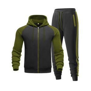 Survêtements personnalisés de haute qualité pour hommes, survêtements de printemps solides, en coton éponge français, délavés à l'acide, sweats à capuche délavés au soleil, pantalons de survêtement - Product Image 1