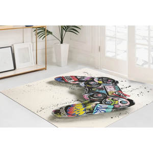 Alfombra Estampada con Diseño de Consola de Videojuegos - Decoración Urbana para Sala de Juegos, Alfombra de Chenilla - Product Image 4