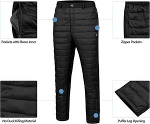 กางเกงบุฟองน้ำกันลมสำหรับผู้ชายกางเกงขนเป็ดแบบลำลองกลางแจ้งกันลมหนาให้ความอบอุ่นพร้อมโลโก้ตามสั่งสำหรับฤดูหนาว - Product Image 6