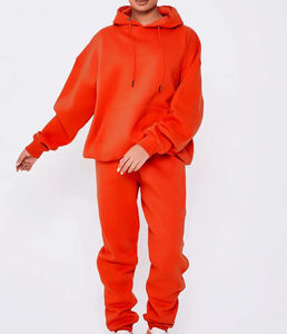 ชุดวอร์ม2ชิ้นสำหรับผู้หญิงโอเวอร์ไซส์ชุดวอร์มขนแกะพิมพ์ลายแบบกำหนดเองชุดวอร์มแฟชั่นแบบสวมหัวสไตล์ล่าสุดสำหรับผู้หญิง - Product Image 3