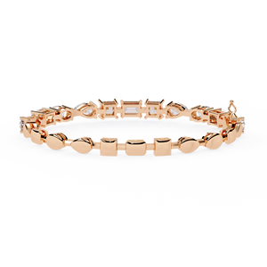 Mixed Cut Diamond Tennis <b>Bracelet</b> in Lab Grown Multi Shape 10k 14K 18k Gold | Emerald Princess Pear Round Designer Jewellery - Product Image 2