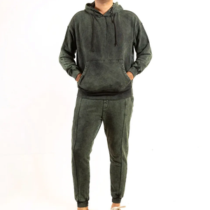 Ensemble de survêtements délavés à l'acide unisexe de haute qualité sweats à séchage rapide avec logo imprimé personnalisé Joggers grande taille respirants pour hommes et femmes - Product Image 1