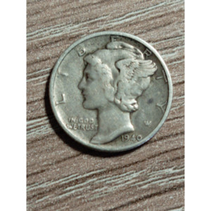 Tarjeta Coleccionable Mercury Dime de 1940 con Múltiples Errores que Resaltan la Característica Única de la "ONE DIME" - Product Image 2