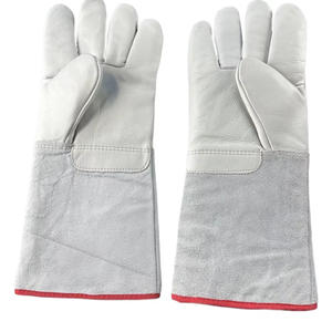 Meilleurs gants de soudage TIG en cuir résistant à la chaleur, gants de travail en daim de vache résistant à la chaleur pour soudeurs - Product Image 1