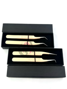 Vente en gros 45 Degrés Latte Poudre Revêtement 90 Degrés Papillon Imprimer Isolation Argent Pointe Extension De Cils Pince À Épiler Outils De Beauté - Product Image 6